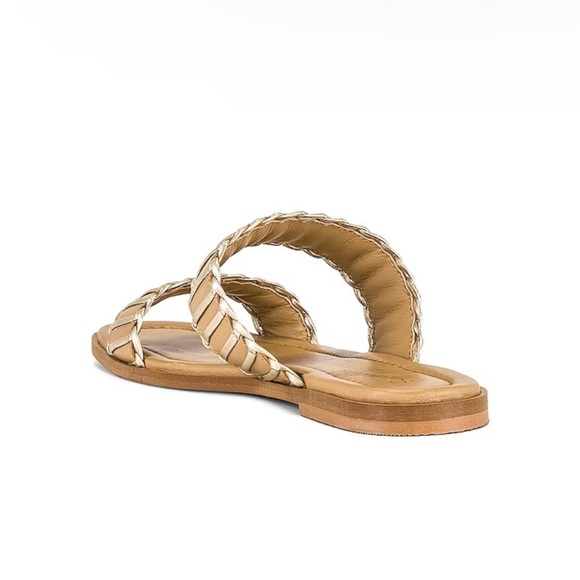 Seychelles | Meantime Slides in Vacchetta/Platinum Metallic Leather Size 9 NEW - Picture 10 of 11